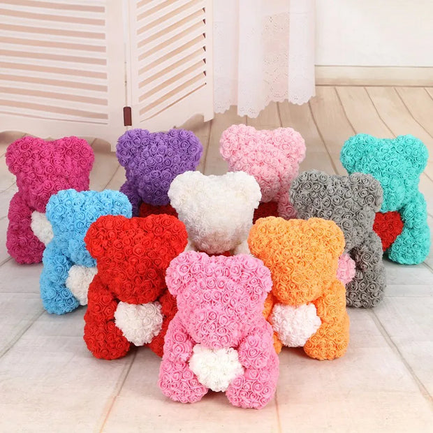 Rose Foam Teddy Flowers