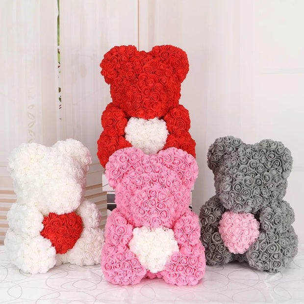 Rose Foam Teddy Flowers