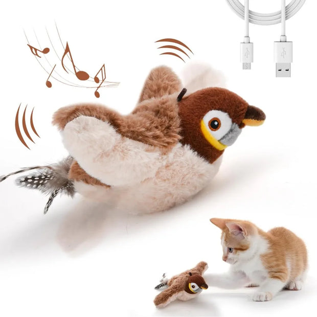 Chirping Flapping Bird Cat Toy