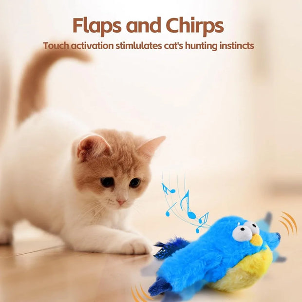 Chirping Flapping Bird Cat Toy