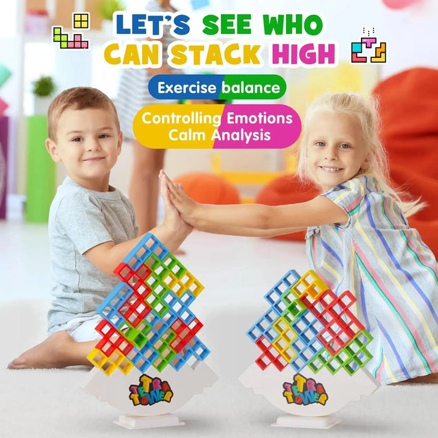 64PCS Tetra Balance Stacking Game