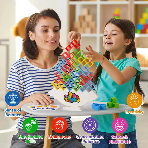 64PCS Tetra Balance Stacking Game