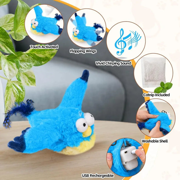 Chirping Flapping Bird Cat Toy