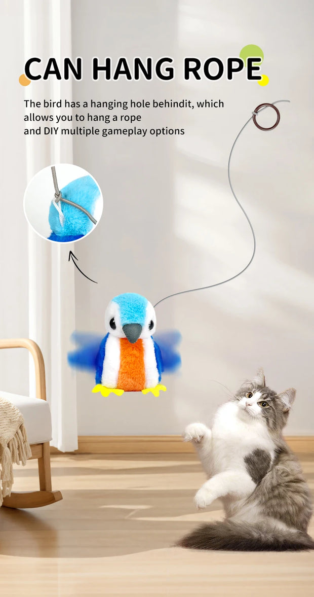 Chirping Flapping Bird Cat Toy